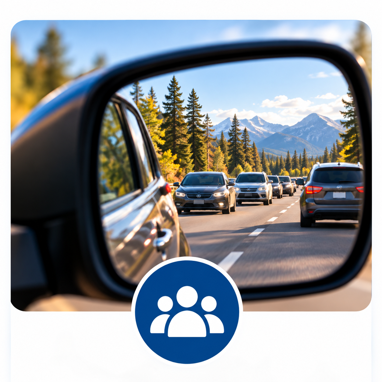 Mountain Highway in the Side Mirror highway