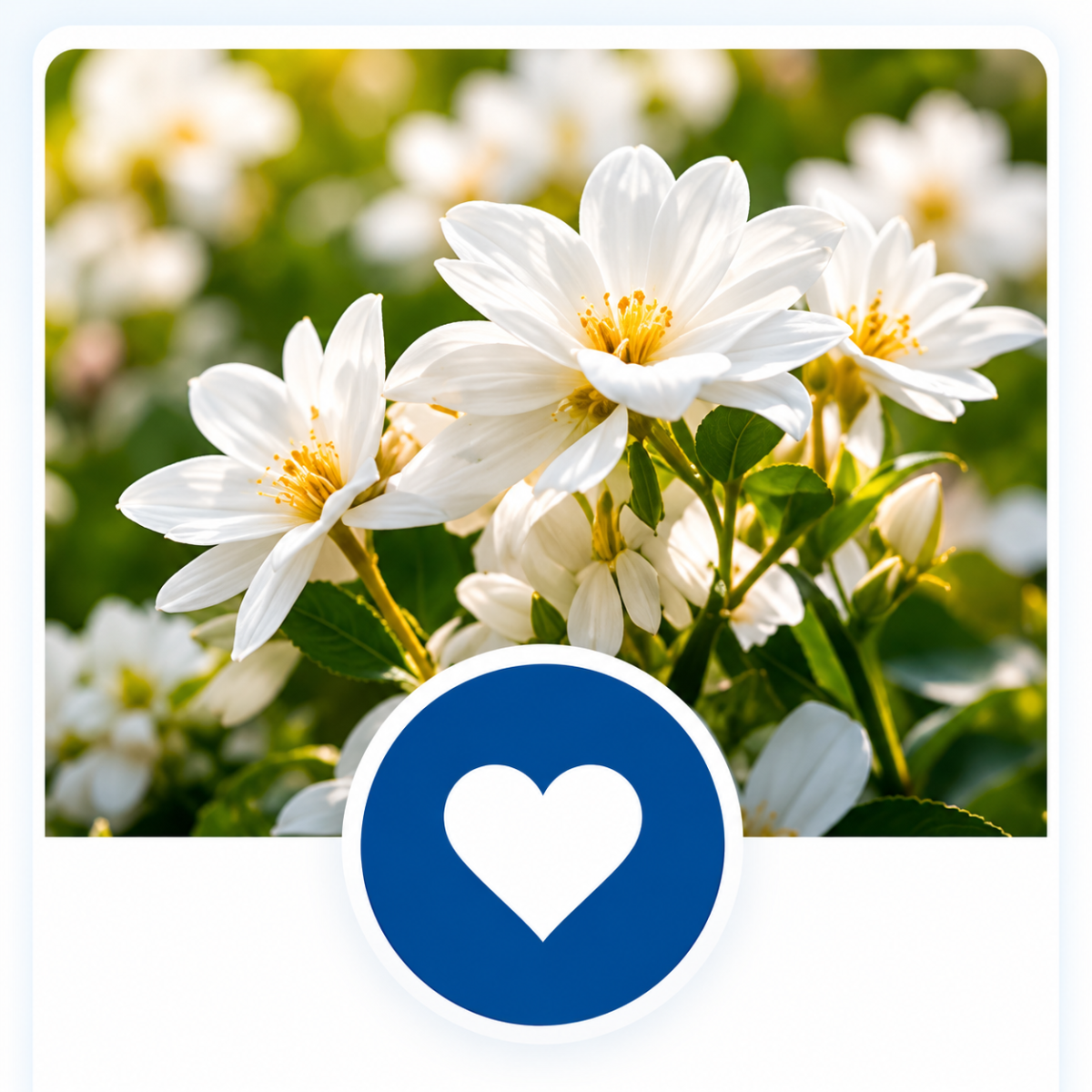 White Daisies with Blue Heart